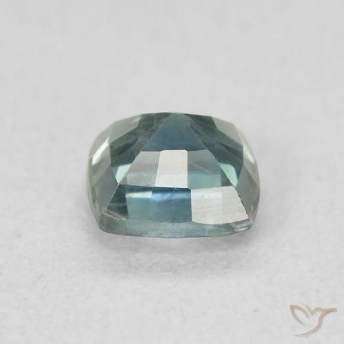 Safira Médio Azul Verde Natural 0.71ct, Almofada, VS