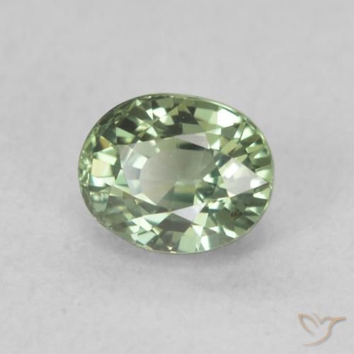Safira Verde Floresta Claro Natural 0.73ct, oval, VVS-VS