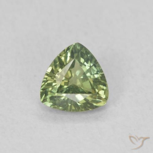0.36ct Natural verde escuro Safira, Trilhão, VVS-VS