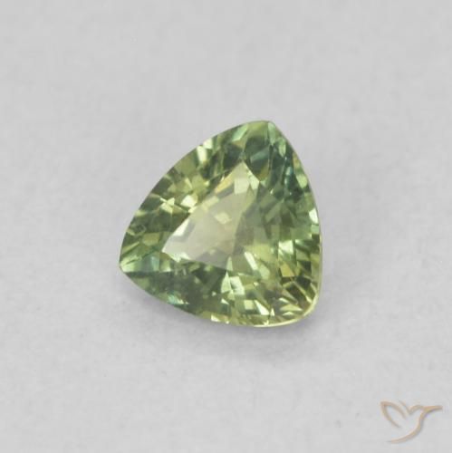 Safira verde escuro Natural 0.36ct, Trilhão, VVS-VS