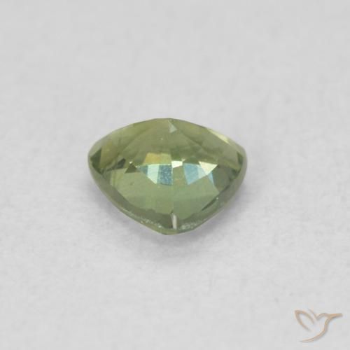 Safira verde escuro Natural 0.36ct, Trilhão, VVS-VS