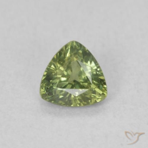 0.35ct Natural Verde floresta Safira, Trilhão, VVS-VS