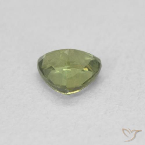 Safira Verde floresta Natural 0.35ct, Trilhão, VVS-VS