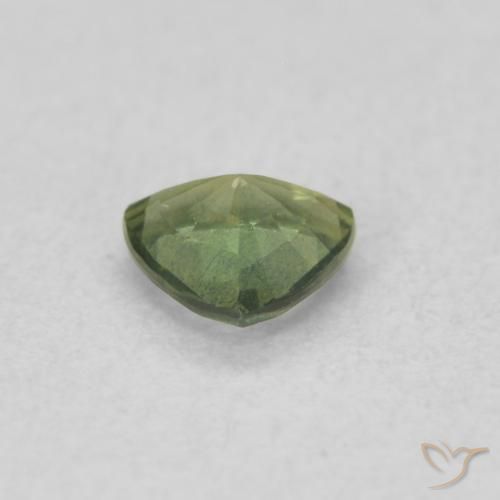 Safira Verde amarelado Natural 0.35ct, Trilhão, VVS-VS