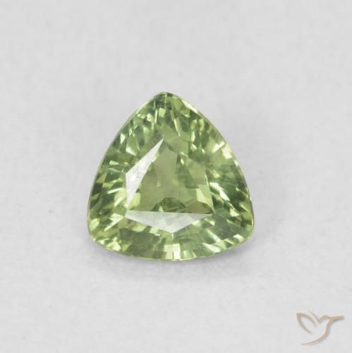 0.39ct Natural Verde médio Safira, Trilhão, VVS-VS