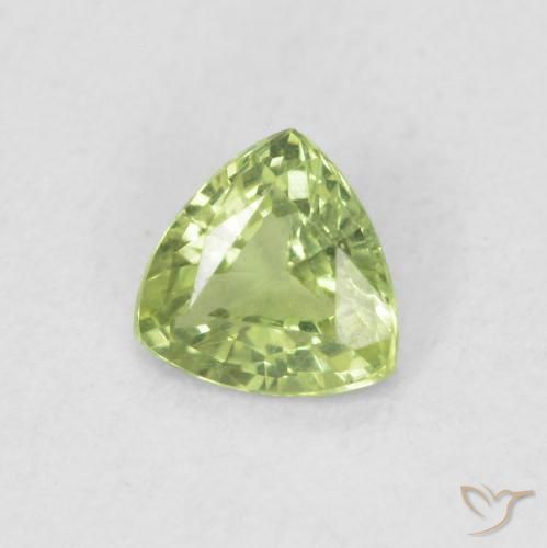 Safira Verde Vivo Claro Natural 0.40ct, Trilhão, VVS-VS