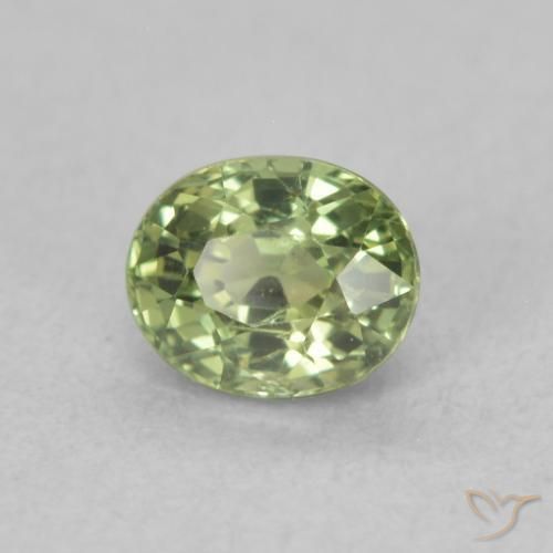 Safira Verde médio Natural 0.66ct, oval, VVS-VS