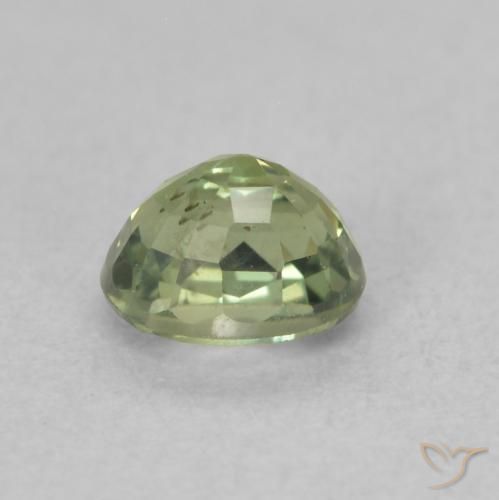 Safira Verde médio Natural 0.66ct, oval, VVS-VS