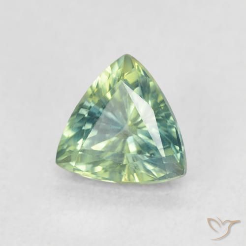 Safira Luz verde Natural 0.79ct, Trilhão, VVS