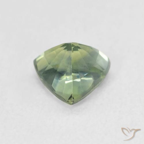 Safira Luz verde Natural 0.79ct, Trilhão, VVS