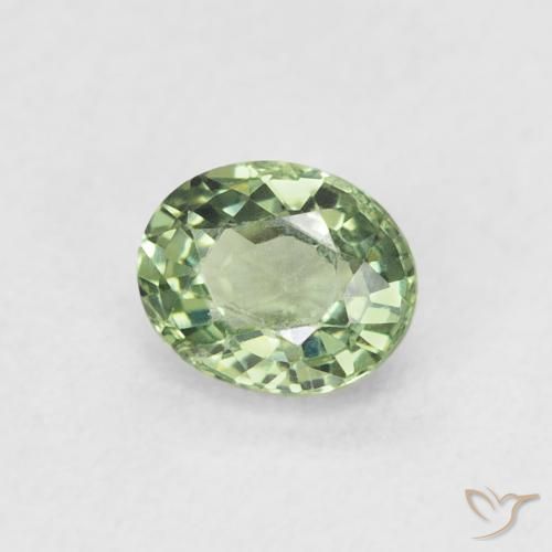 Safira Verde médio Natural 0.55ct, oval, VVS-VS