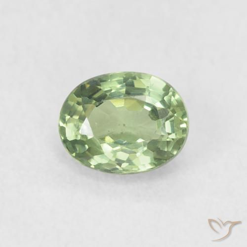 0.57ct Natural Verde Sábio Claro Safira, oval, VVS-VS