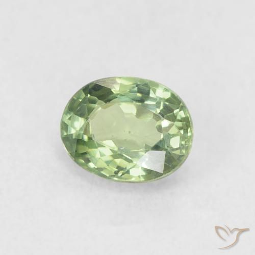 Safira Verde Sábio Claro Natural 0.57ct, oval, VVS-VS