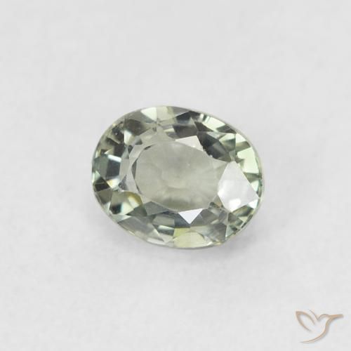 Safira Verde médio Natural 0.56ct, oval, VVS-VS