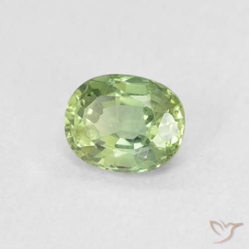Safira verde quente Natural 0.44ct, oval, VVS-VS
