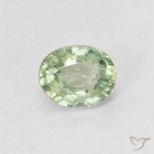 0.60ct Natural Verde muito claro Safira, oval, VVS-VS