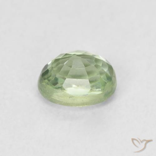 Safira Verde muito claro Natural 0.60ct, oval, VVS-VS