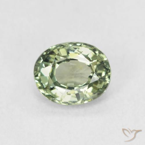 Safira Verde Sálvia Natural 0.60ct, oval, VVS-VS