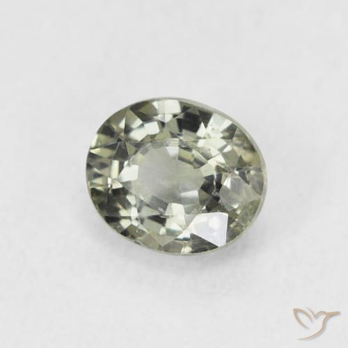 Safira verde quente Natural 0.66ct, oval, VVS-VS