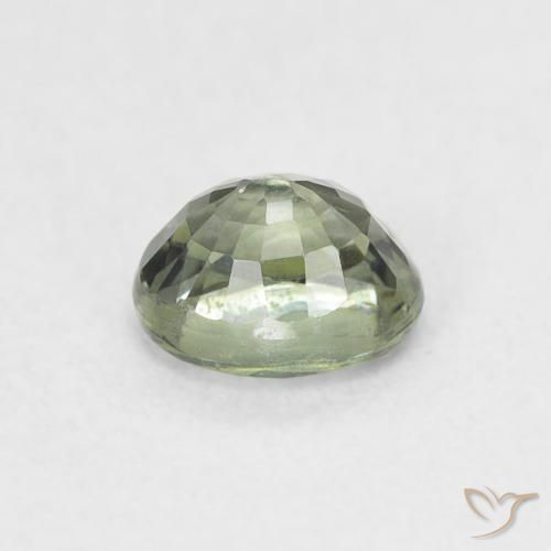 Safira verde quente Natural 0.66ct, oval, VVS-VS