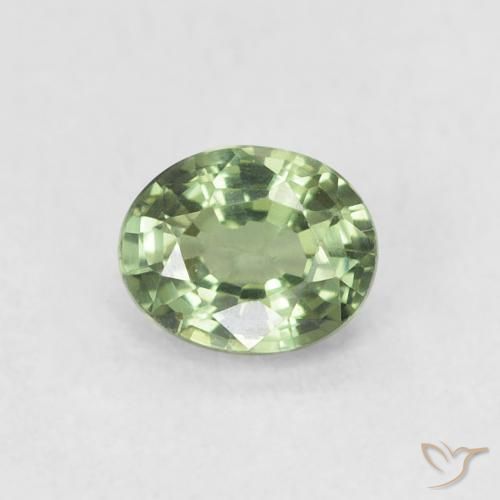 0.55ct Natural Verde Sálvia Safira, oval, VVS-VS