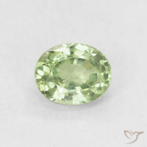 0.63ct Natural Verde Sábio Muito Claro Safira, oval, VVS-VS