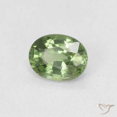 Safira Verde médio Natural 0.46ct, oval, VVS-VS