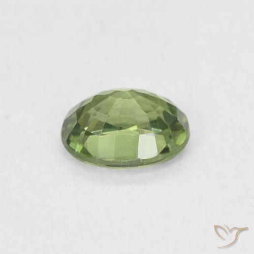 Safira Verde médio Natural 0.46ct, oval, VVS-VS