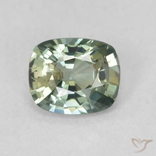 0.69ct Natural Azul verde Safira, Almofada, VVS-VS
