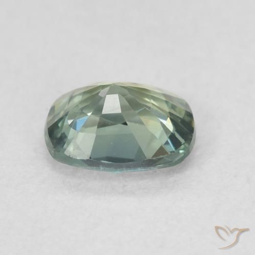Safira Azul verde Natural 0.69ct, Almofada, VVS-VS