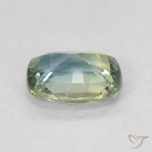 Safira Azul verde Natural 0.79ct, Almofada, VVS-VS