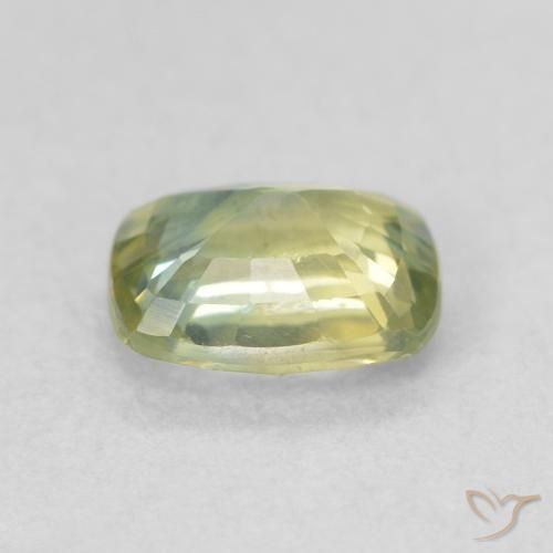 Safira Verde Floresta Claro Natural 0.73ct, Almofada, VVS-VS