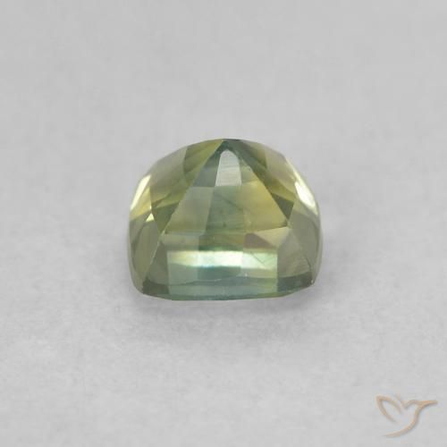 Safira Verde médio Natural 0.54ct, Almofada, VVS-VS