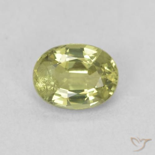 0.54ct Natural Verde médio Safira, oval, SI