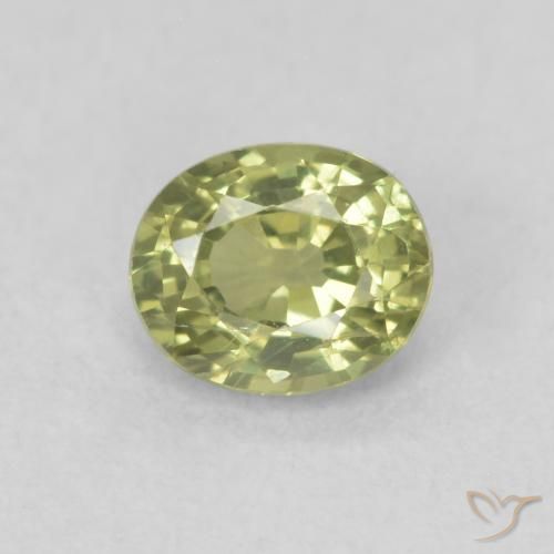 0.54ct Natural Verde oliva Safira, oval, VS