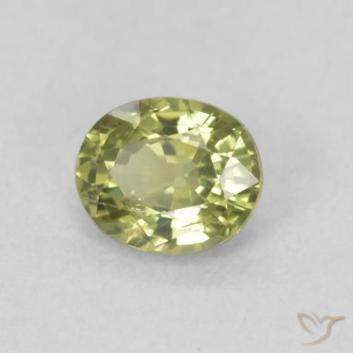 Safira Verde oliva Natural 0.54ct, oval, VS