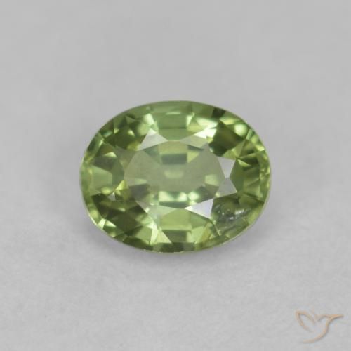 0.43ct Natural Verde oliva Safira, oval, VS