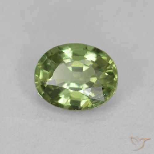 Safira Verde oliva Natural 0.43ct, oval, VS