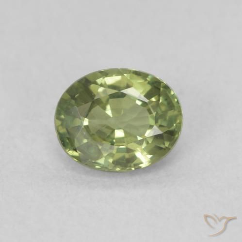 Safira Verde médio Natural 0.47ct, oval, VS
