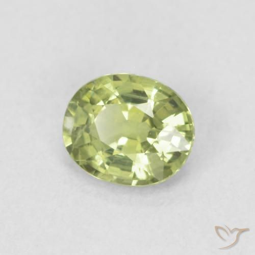 Safira Verde médio Natural 0.43ct, oval, VS