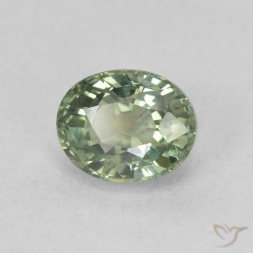 0.69ct Natural Luz verde Safira, oval, VS