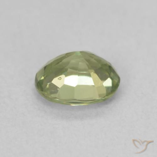 Safira verde quente Natural 0.53ct, oval, VS