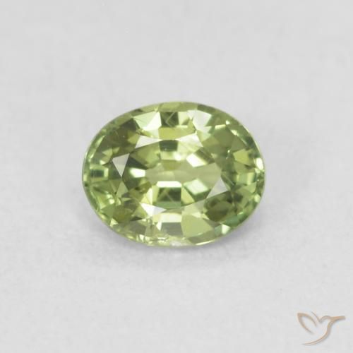 0.42ct Natural Verde amarelado Safira, oval, VS