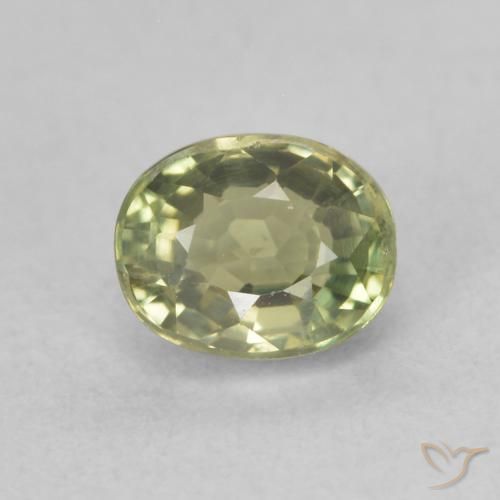 0.76ct Natural Amarelo verde Safira, oval, VS