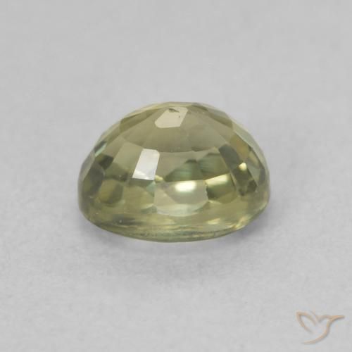 Safira Amarelo verde Natural 0.76ct, oval, VS