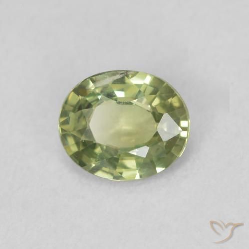 0.40ct Natural Verde médio Safira, oval, VS