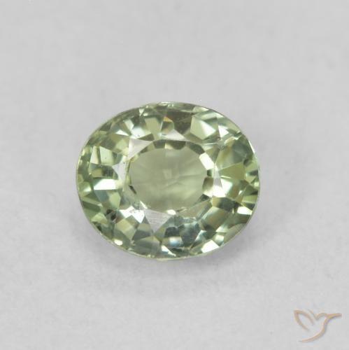 0.58ct Natural Verde Terroso Safira, oval, VVS