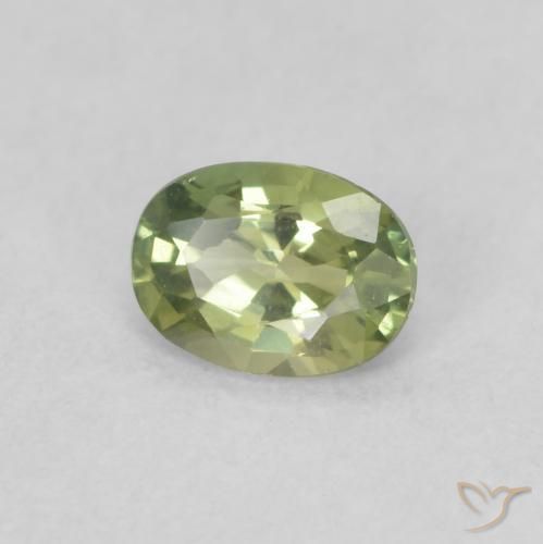 Safira Verde oliva Natural 0.37ct, oval, VVS