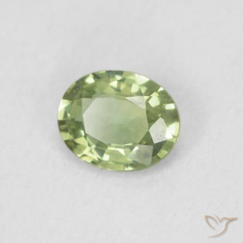 Safira Verde Vivo Claro Natural 0.33ct, oval, VVS
