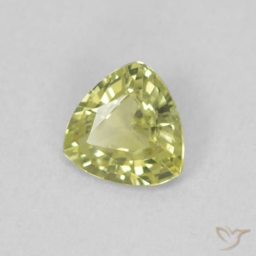 Safira Verde oliva Natural 0.37ct, Trilhão, VVS